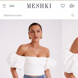 MESHKI off shoulder top
